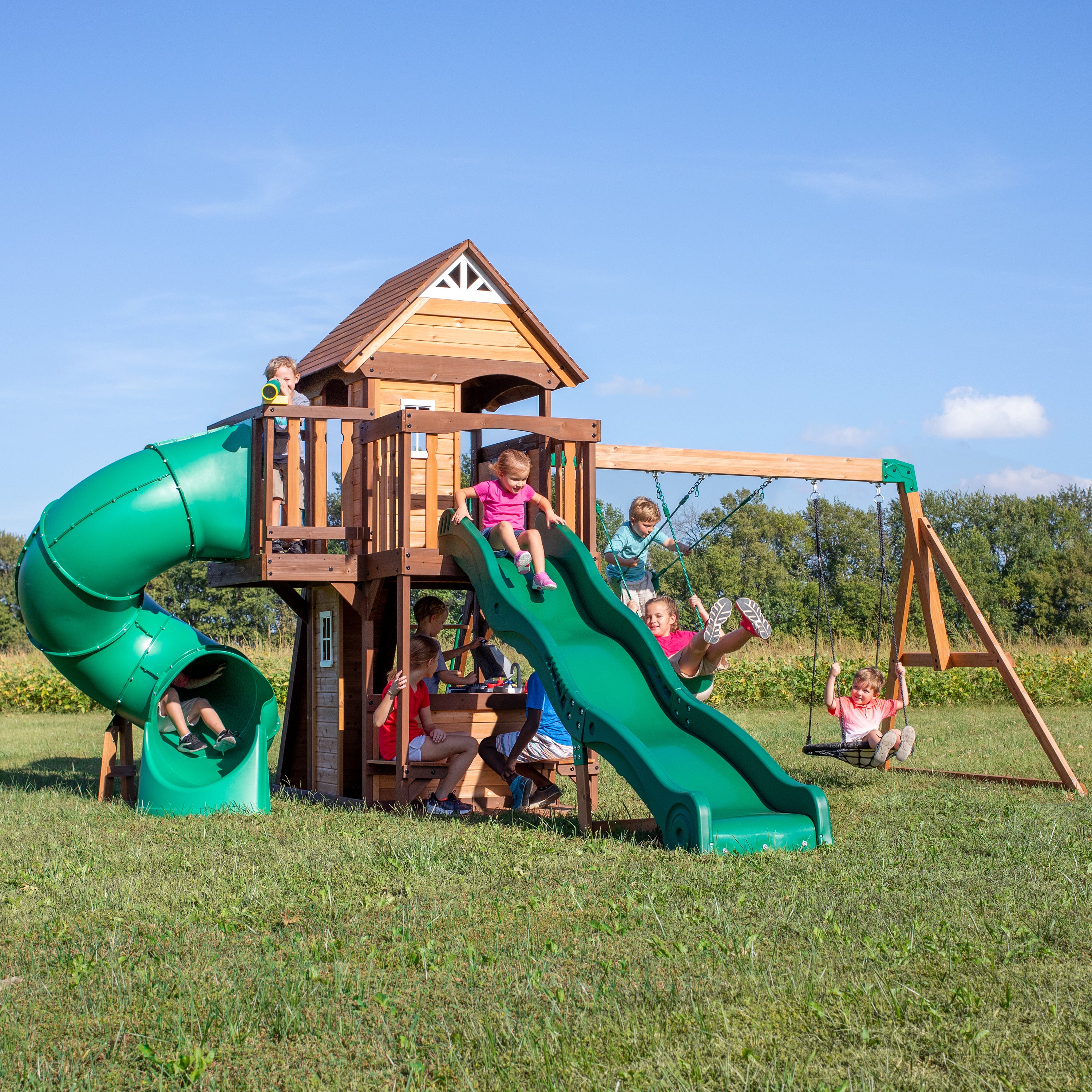 Cedar Cove Swing Set – Woodlit Swing Sets