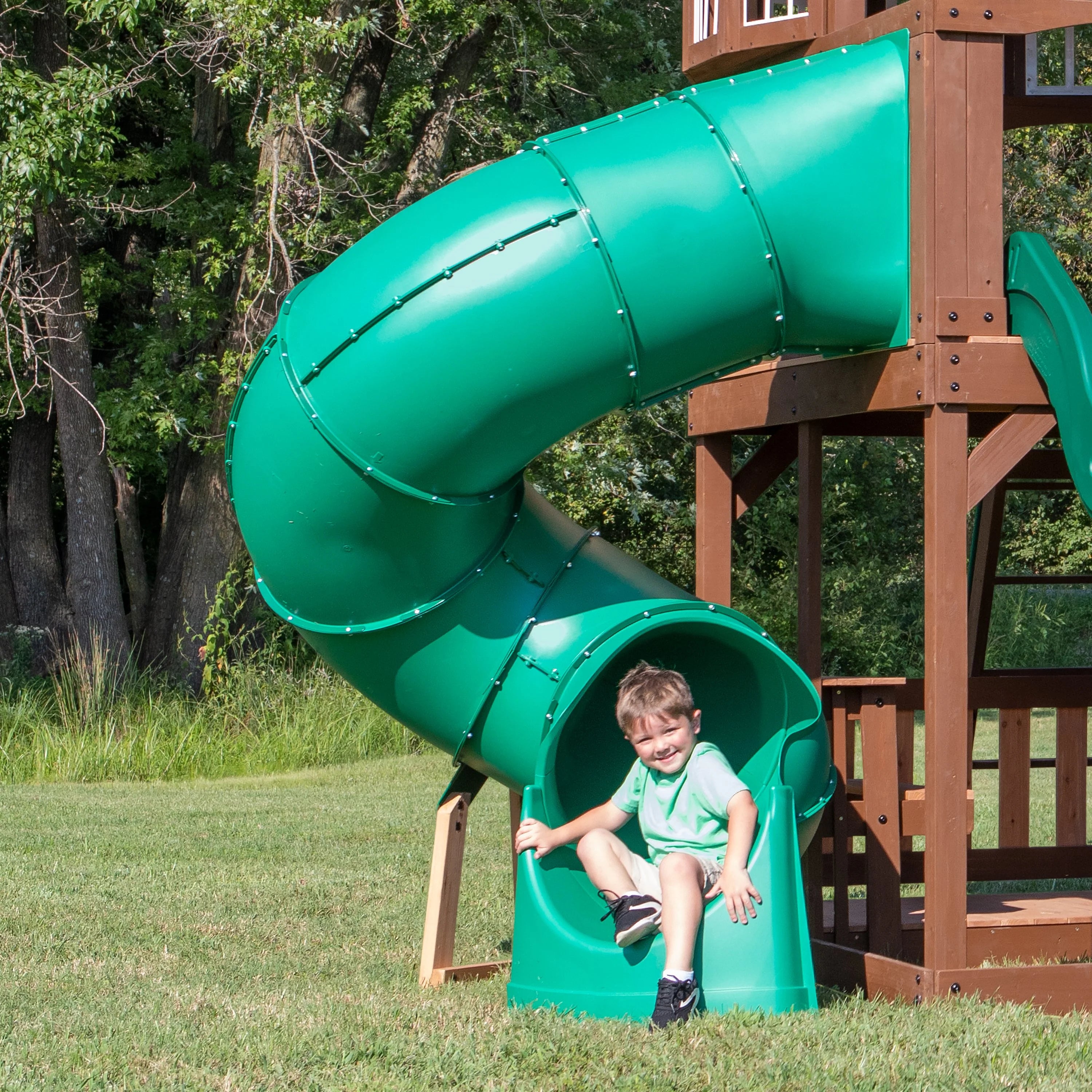 Spiral Tube Slide – Woodlit Swing Sets