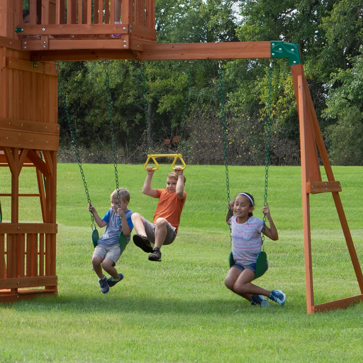 Skyfort II Cedar Swing Set (Single Color) – Woodlit Swing Sets