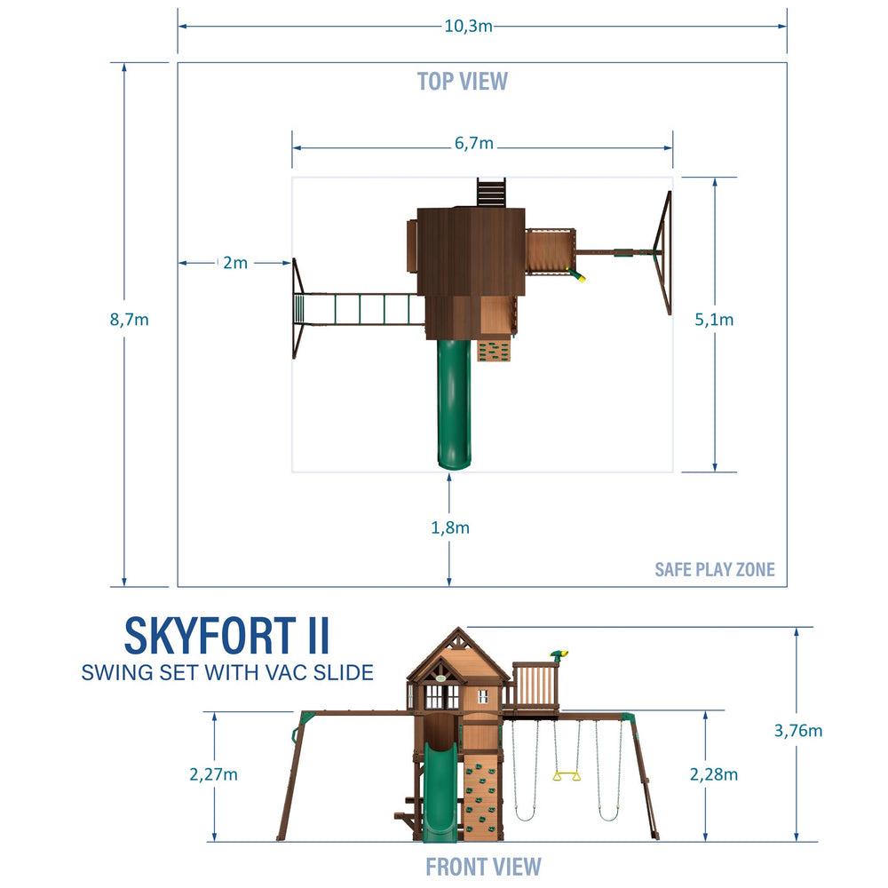 Skyfort II Cedar Swing Set