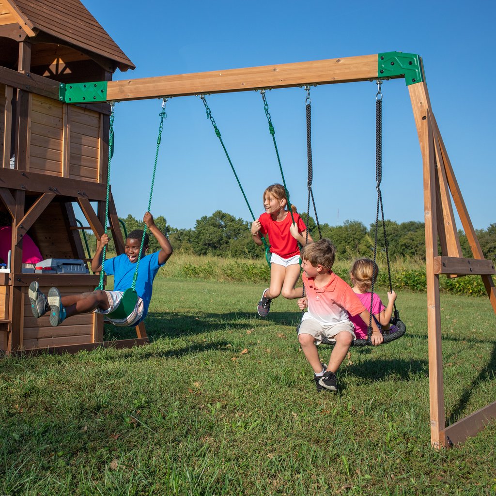 cedar cove wooden swing set